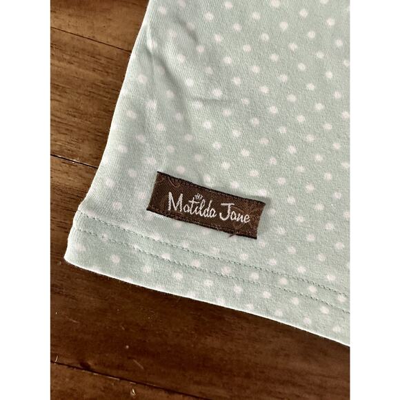 Matilda Jane Heart Soul Pride Emmalina Green Polka Dot Long Sleeve Knit Top 2 - Picture 6 of 10